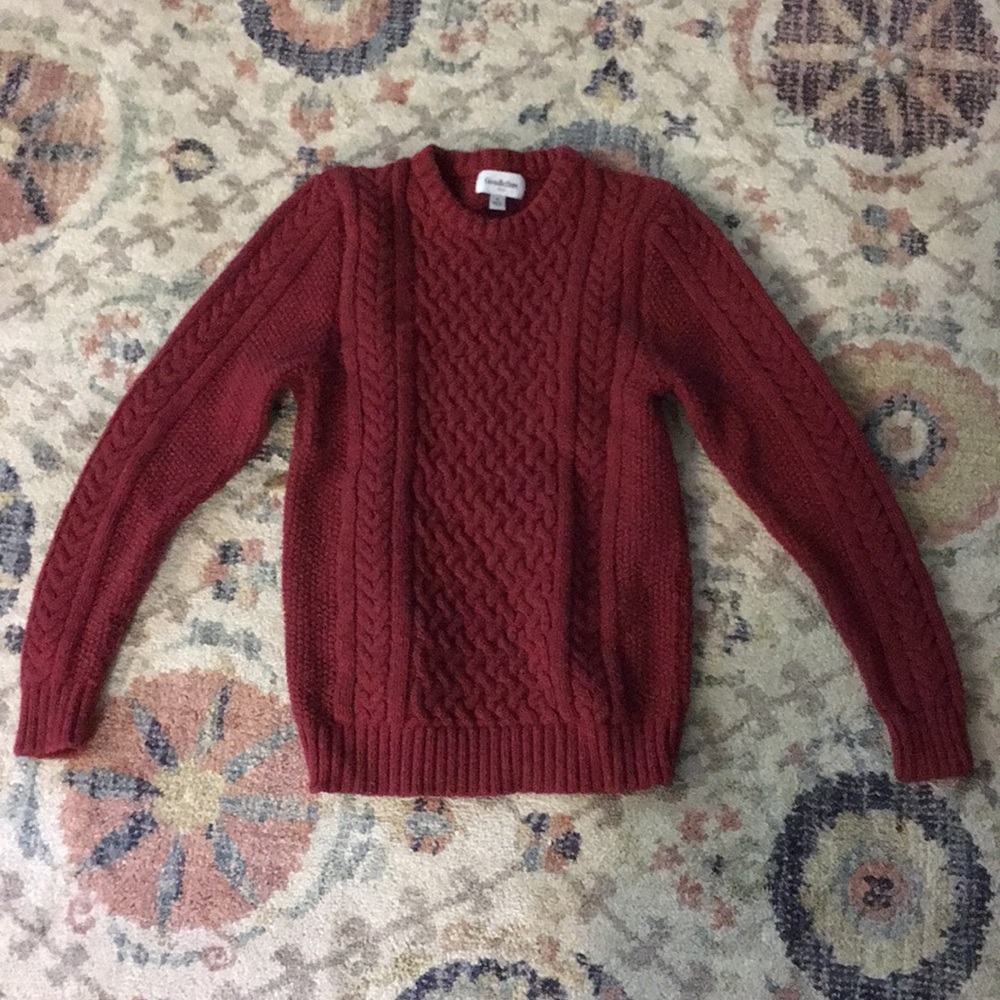Red Cableknit Sweater